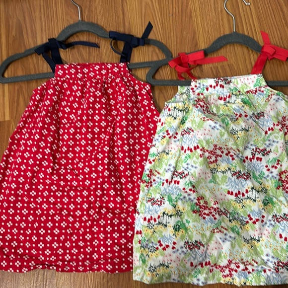 TWO Hanna Andersson smock dresses with tie detail - Picture 1 of 9